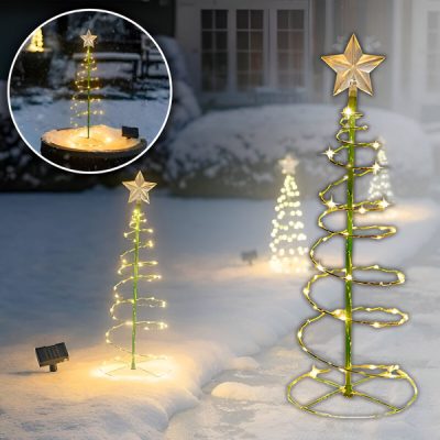 Decorațiune de grădină cu brad de Crăciun, cu alimentare solară | TREELUSTOR