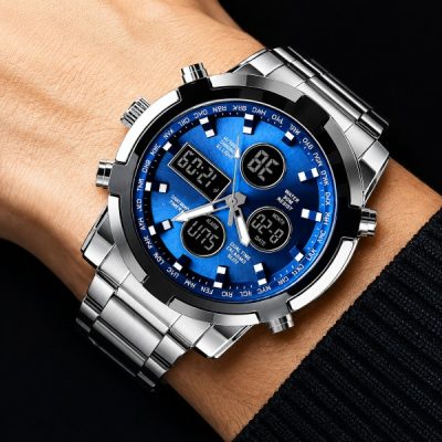 Ceas din oțel cu afișaj dublu | WATCHROX